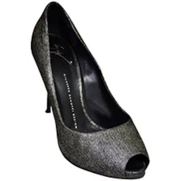 Metallic Linen Textured Suede Platform Pumps  Made in Italy 🇮🇹 - Picture 1 of 11